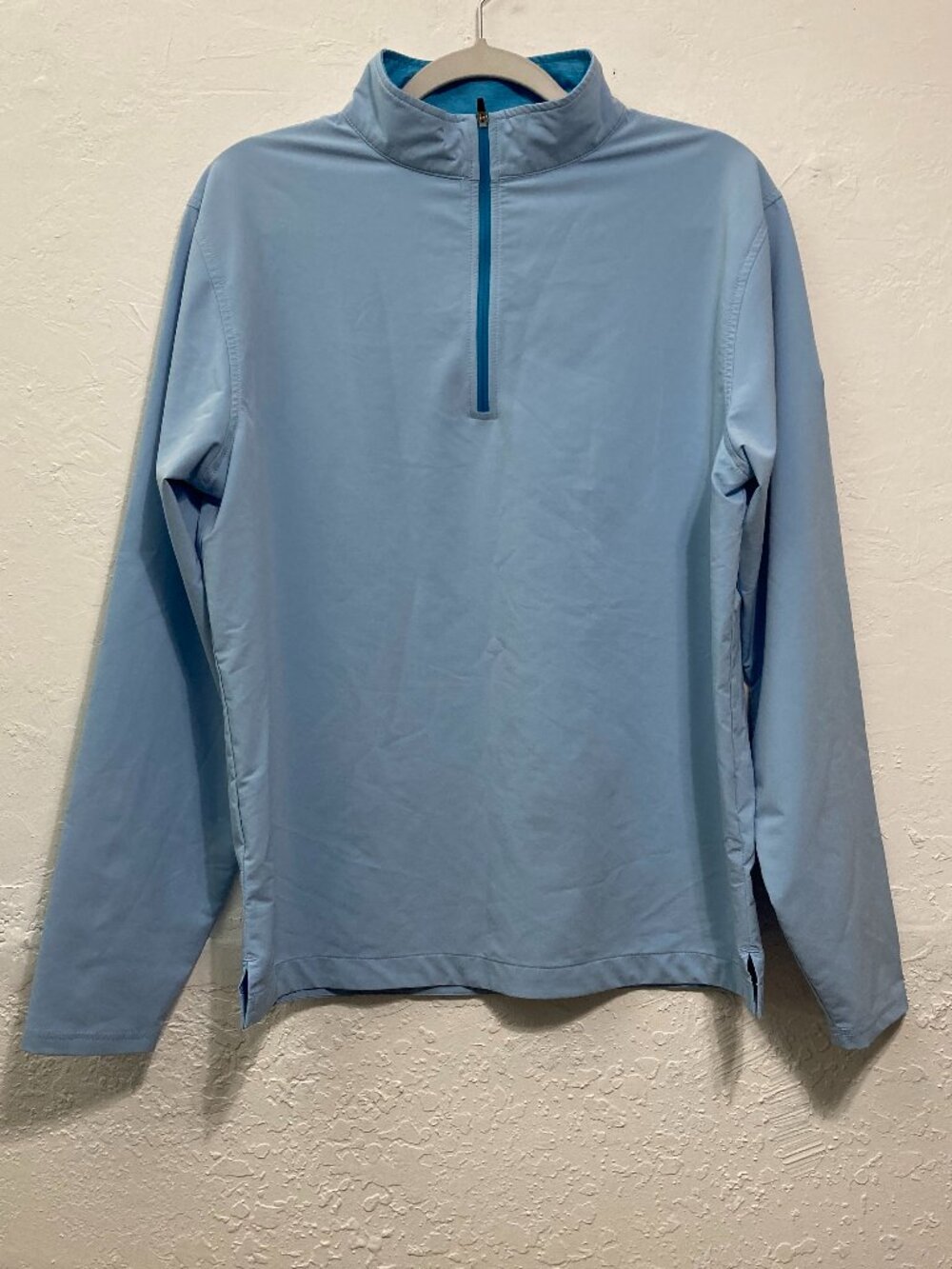 Peter Millar Wind Crown Sport Mens Quarter Zip Shirt E4 Golf Company Logo Blue M